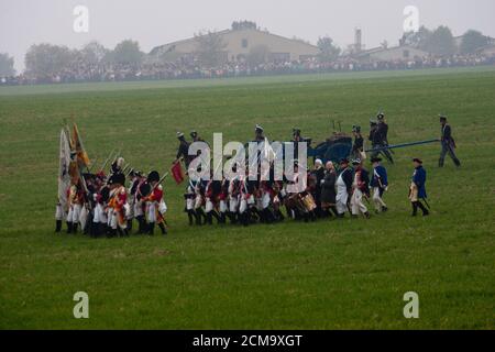 Battle reenactment on 18.10.2006 the Franco-Prussian Battle of Jena in Auerstedt Stock Photo