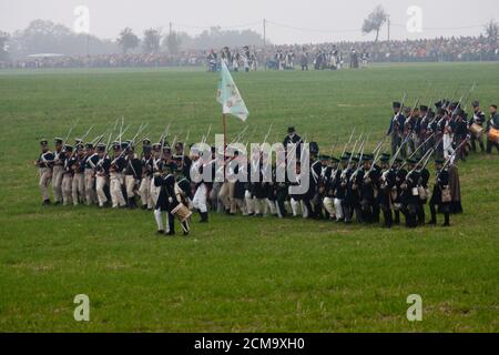 Battle reenactment on 18.10.2006 the Franco-Prussian Battle of Jena in Auerstedt Stock Photo