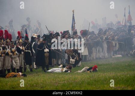 Battle reenactment on 18.10.2006 the Franco-Prussian Battle of Jena in Auerstedt Stock Photo