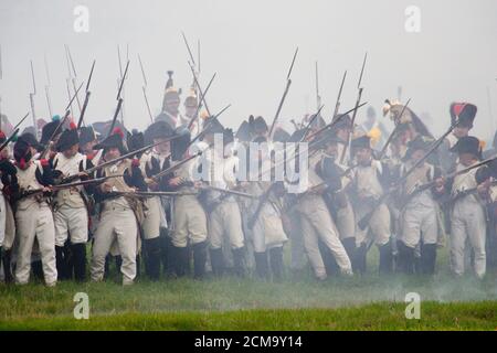 Battle reenactment on 18.10.2006 the Franco-Prussian Battle of Jena in Auerstedt Stock Photo