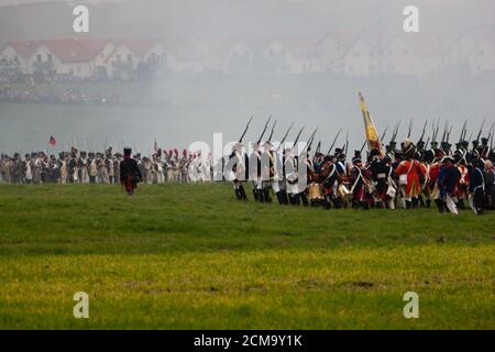 Battle reenactment on 18.10.2006 the Franco-Prussian Battle of Jena in Auerstedt Stock Photo