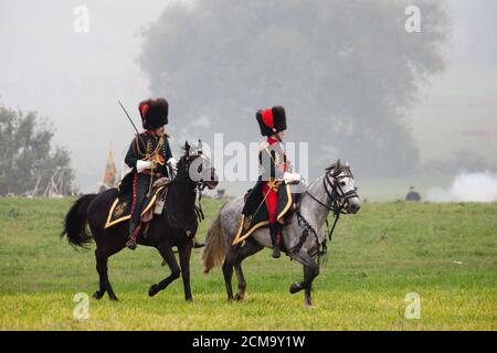 Battle reenactment on 18.10.2006 the Franco-Prussian Battle of Jena in Auerstedt Stock Photo