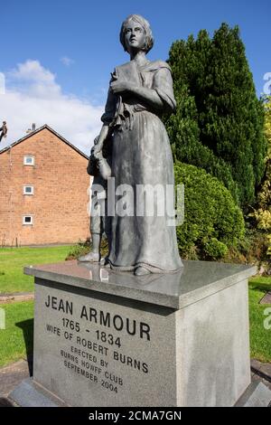 Jean Armour, 'Belle of Mauchline', wife of Robert Burns, statue near St Michael's Church, Dumfries, Scotland, Stock Photo