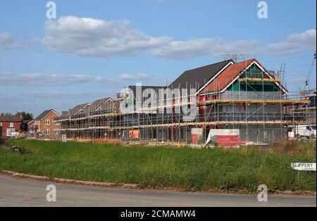New build housing during construction by Longhurst on Slippery Gowt lane Stock Photo