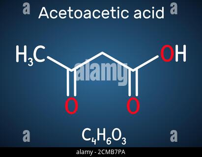 Acetoacetic acid, diacetic, oxobutanoic acid molecule. It is a ketone ...