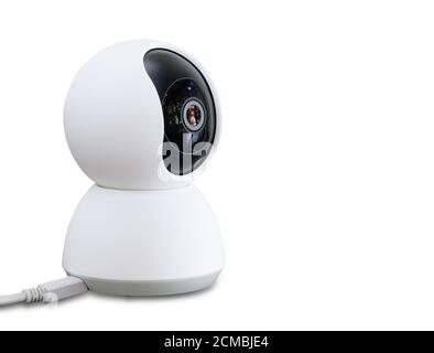 CCTV IP wireless security camera on white background Stock Photo