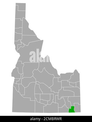 Map of Franklin in Idaho Stock Photo