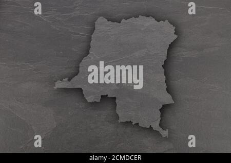 Map of Republic of the Congo on dark slate Stock Photo - Alamy