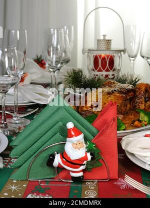 Paper napkins as an element of table Stock Photo