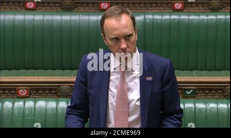 Health Secretary Matt Hancock makes a statement on Covid-19 in the House of Commons, London, confirming local lockdown restrictions will be introduced in Northumberland, North Tyneside, South Tyneside, Newcastle-upon-Tyne, Gateshead, Sunderland and County Durham. Stock Photo