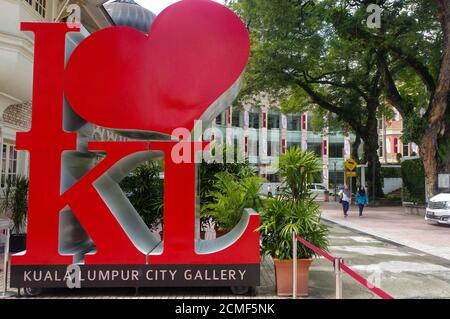 KUALA LUMPUR, MALAYSIA -NOV. 16. 2016: The Icon in front of The giant I LOVE KL is a must photo-stop Stock Photo