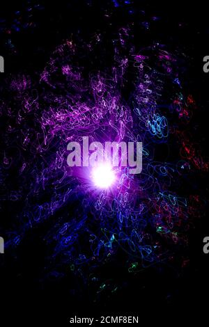 backdrop of lights of colored fiber optics galaxy stars. High quality photo Stock Photo