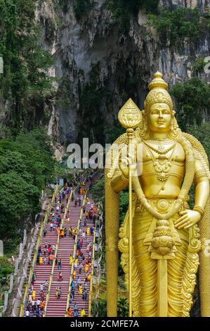 KUALA LUMPUR, MALAYSIA - January 17, 2016. Statue of Lord Muragan at Batu Caves. Stock Photo