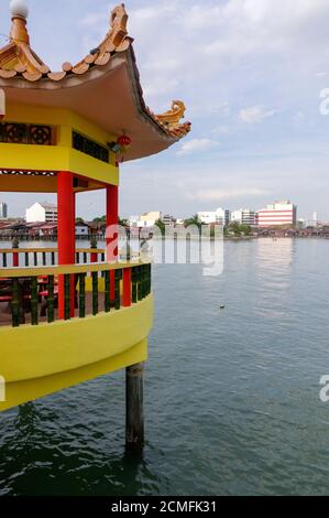 GEORGETOWN, MALAYSIA - MAY 29: a closeup view of Hean Boo Thean Kuanyin Chinese Buddhist temple in C Stock Photo