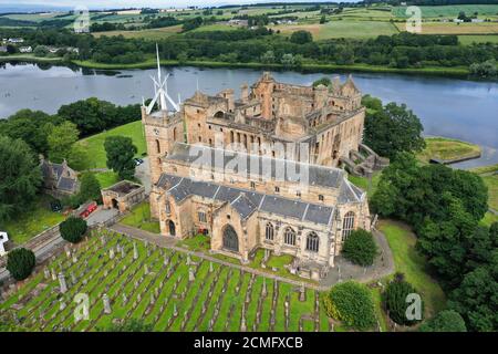 Aerial drone view of Linlithgow Palace West Lothian Stock Photo