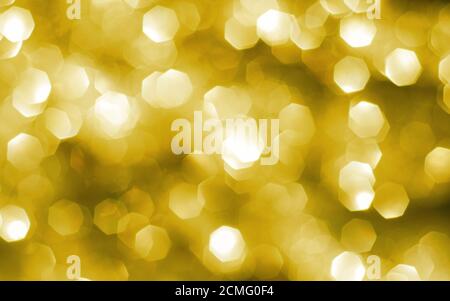 Abstract gold background with lots of bokeh Stock Photo