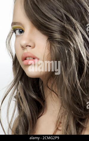 Beauty portrait of a young beautiful teen girl. Stock Photo