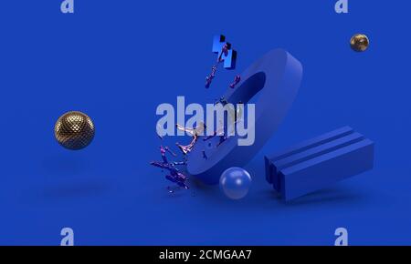 Abstract 3d rendering of geometric shapes background Stock Photo