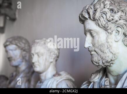 VENICE, ITALY - JUNE 27, 2016: Statues detail in Palazzo Ducale museum Stock Photo