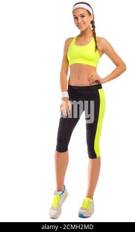 Young healthy sporty woman isolated Stock Photo