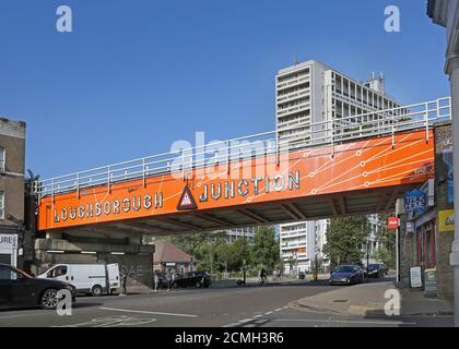 Railway bridge in Loughborough Junction, south London, UK. Located between Brixton and Camberwell this once poor area is now 'up and coming' Stock Photo