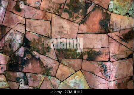 Broken stone background Brown Mixed surface Stock Photo