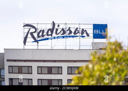 Radisson blu hotel logo on modern hotel facade, Moscow 05/10/2020 Stock ...