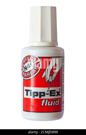 Tipp-Ex fluid Tippex isolated on white background Stock Photo