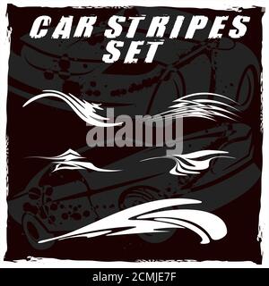 Car stripe design set to print and cut on vinyl Stock Photo