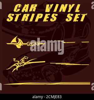 Car stripe design set to print and cut on vinyl Stock Photo