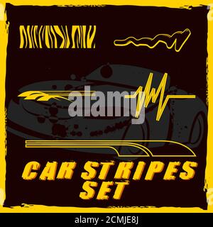 Car stripe design set to print and cut on vinyl Stock Photo