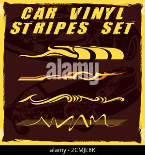 Car stripe design set to print and cut on vinyl Stock Photo