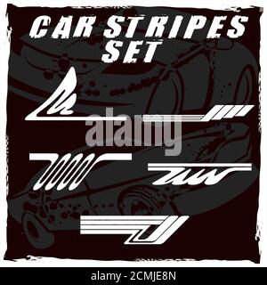 Car stripe design set to print and cut on vinyl Stock Photo