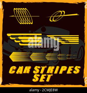 Car stripe design set to print and cut on vinyl Stock Photo