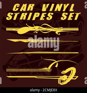 Car stripe design set to print and cut on vinyl Stock Photo