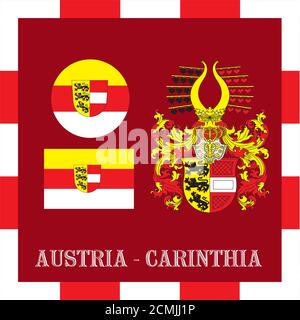 National ensigns of Carinthia - Austria Stock Photo