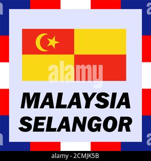 Official ensigns, flag and coat of arm of Malaysia - Selangor Stock Photo