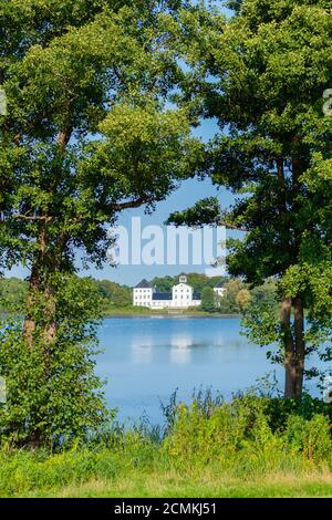 Lake and Gråsten Slot or Gravenstein Palace, Gråsten or Gravenstein, Flensburg Fjord, Denmark, Northern Europe, Stock Photo