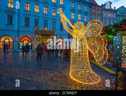 Czech Republic, Prague, Old Town, Stare Mesto, Old Town Square, Staromestske namestí, Christmas Markets Stock Photo