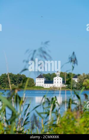 Lake and Gråsten Slot or Gravenstein Palace, Gråsten or Gravenstein, Flensburg Fjord, Denmark, Northern Europe, Stock Photo