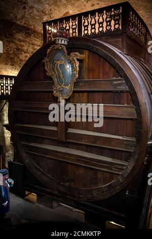 The largest wine barrel in the world, the Heidelberg Tun, in the castle in Heidelberg, Germany Stock Photo