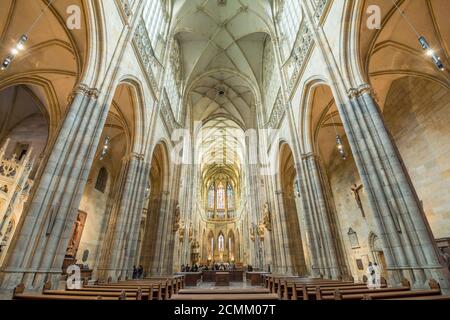 Czech Republic, Prague, Mala Strana, Prague Castle, St. Vitus Cathedral Stock Photo