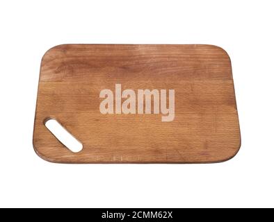 brown old rectangular wooden cutting board Stock Photo