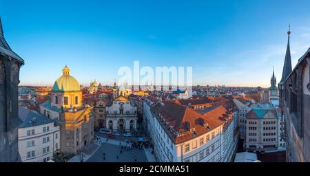 Czech Republic, Prague, Old Town, Stare Mesto, St. Francis of Assisi Church (left) and Church of St. Salvator Stock Photo