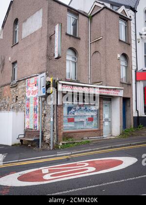 Francescos, a run down and closed fish and chip shop and cafe in the