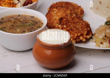 Navratri Upwas Thali / Fasting food platter. Stock Photo