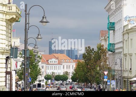 downtown, Vilnius, Lithuania, Europe Stock Photo