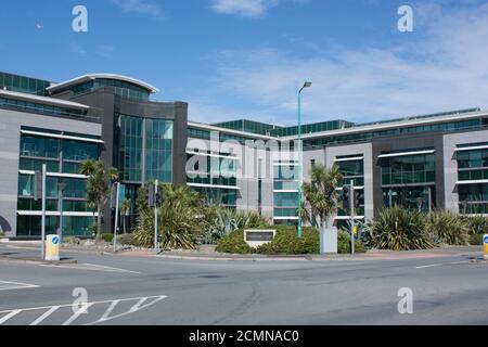 Channel Islands. Guernsey. St Peter Port. St George's Esplanade. Admiral Park. Trafalgar Court. Stock Photo
