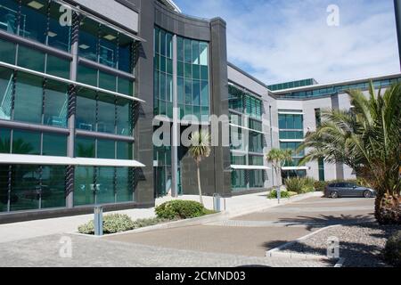 Channel Islands. Guernsey. St Peter Port. St George's Esplanade. Admiral Park. Trafalgar Court. Stock Photo