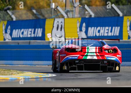 Le Mans, France. 17th Sep 2020. 71 Bird Sam (gbr), Molina Miguel (esp), Rigon Davide (ita), AF Corse, Ferrari 488 GTE Evo, action during the free practice sessions of the 2020 24 Hours of Le Mans, 7th round of the 2019-20 FIA World Endurance Championship on the Circuit des 24 Heures du Mans, from September 16 to 20, 2020 in Le Mans, France - Photo Fr.d.ric Le Floc...h / DPPI Credit: LM/DPPI/Frederic Le Floc H/Alamy Live News Stock Photo